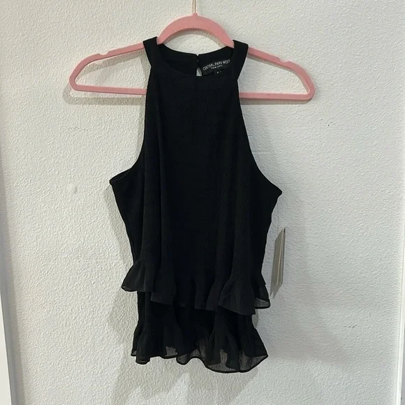 CENTRAL PARK WEST Central Park West Jane Halter Top - Black, NWT - Picture 2 of 6